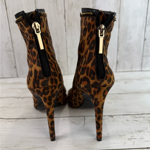 Thalia Sodi Women’s Stiletto Ankle Booties Animal Print Faux Suede Size 6M Lynda - Picture 4 of 14